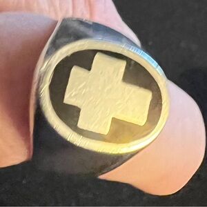 Vintage 925 Sterling Silver Men’s Cross Ring Size 11